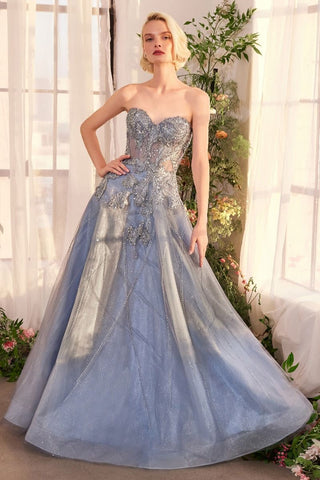 Strapless Embellished Tulle Ball Gown-0