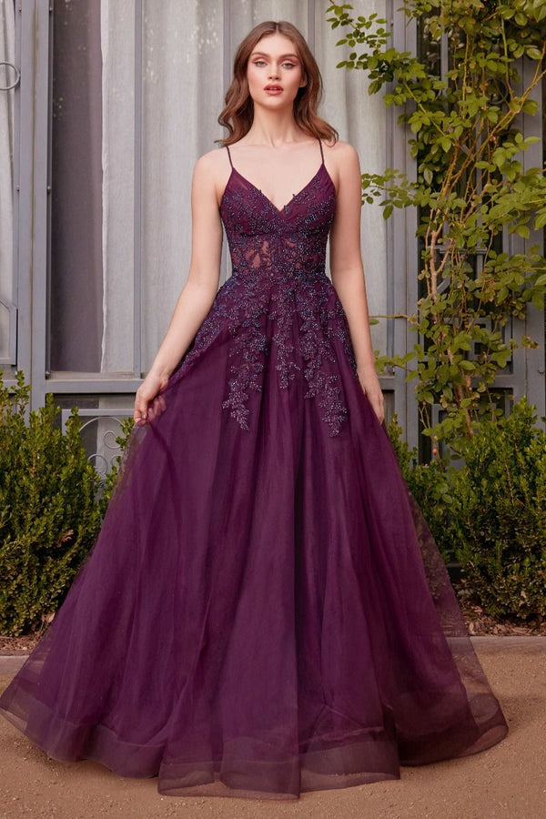 A-Line Lace & Tulle Gown-0