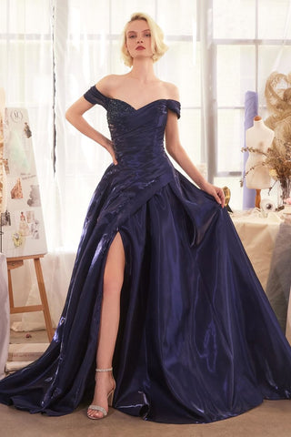 Off The Shoulder Organza Ball Gown-1