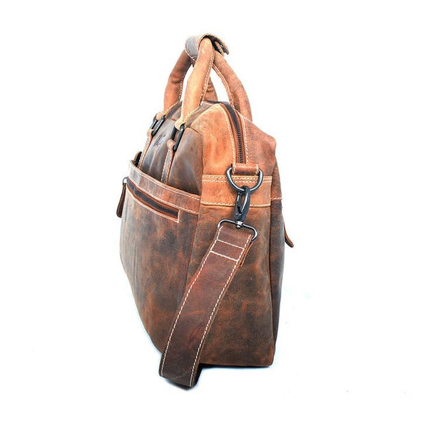 Brandon Spacious Buffalo Leather Shoulder Bag-2