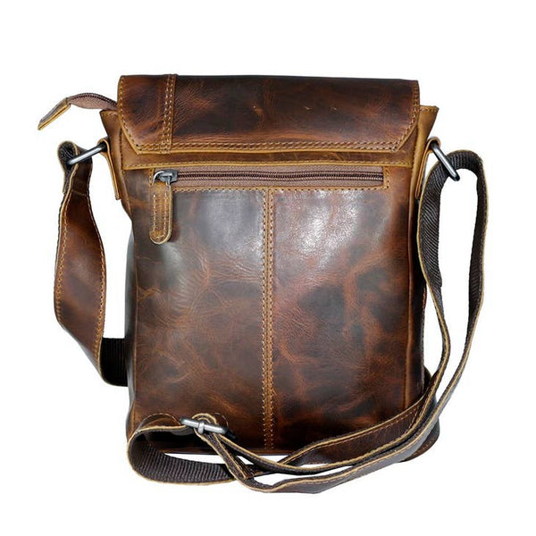 Susan Women's Waxed Leather Crossbody Bag Brown-3