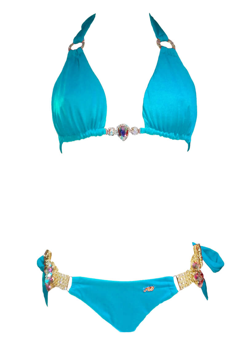 Amber Luxury Top & Tie Side Bottom - Turquoise-1