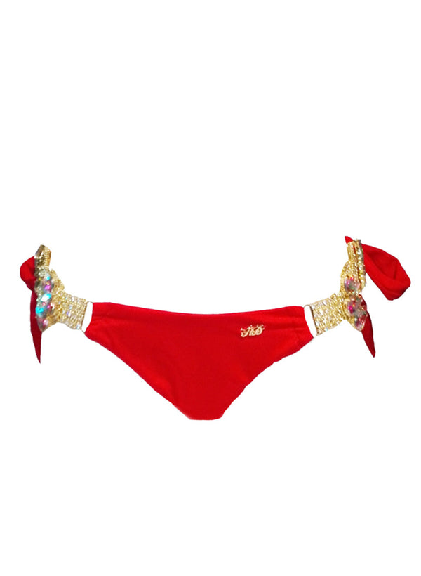 Amber Tie Side Bottom - Red-0