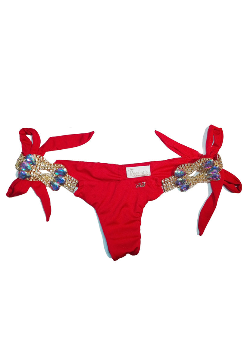 Amber Tie Side Bottom - Red-2