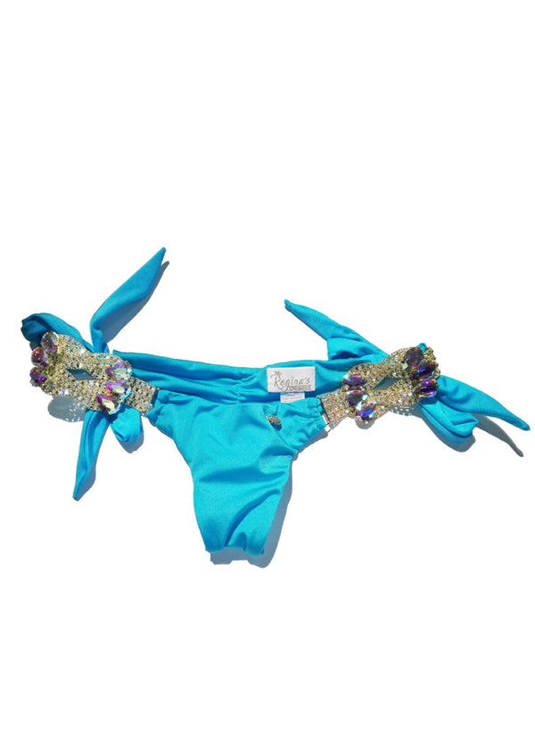 Amber Tie Side Bottom - Turquoise-2