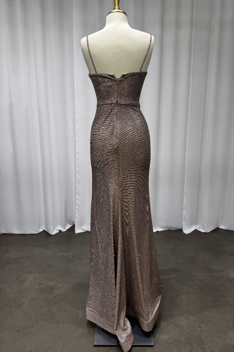 Glitter Fitted Copper Gown-1