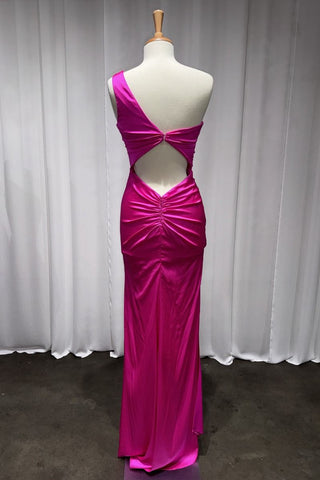 Satin One Shoulder Dress-3