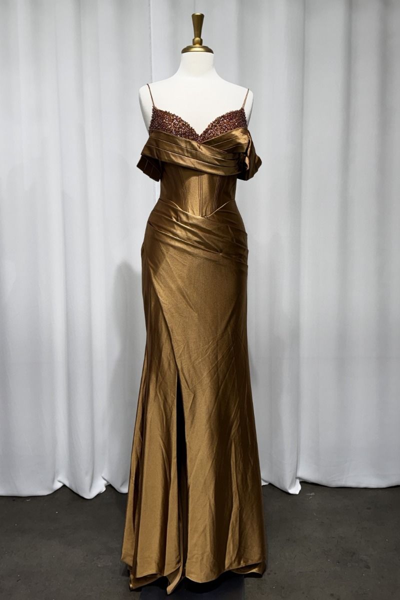 Bronze Fitted Gown-0