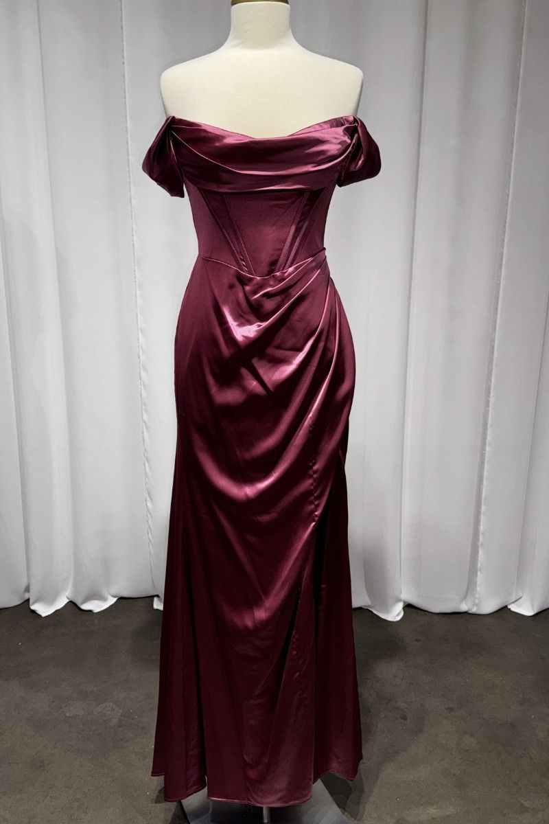 Satin Fitted Dress-0