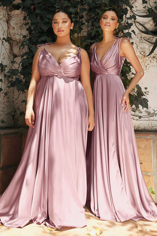 Flowy Satin A-Line Gown-9