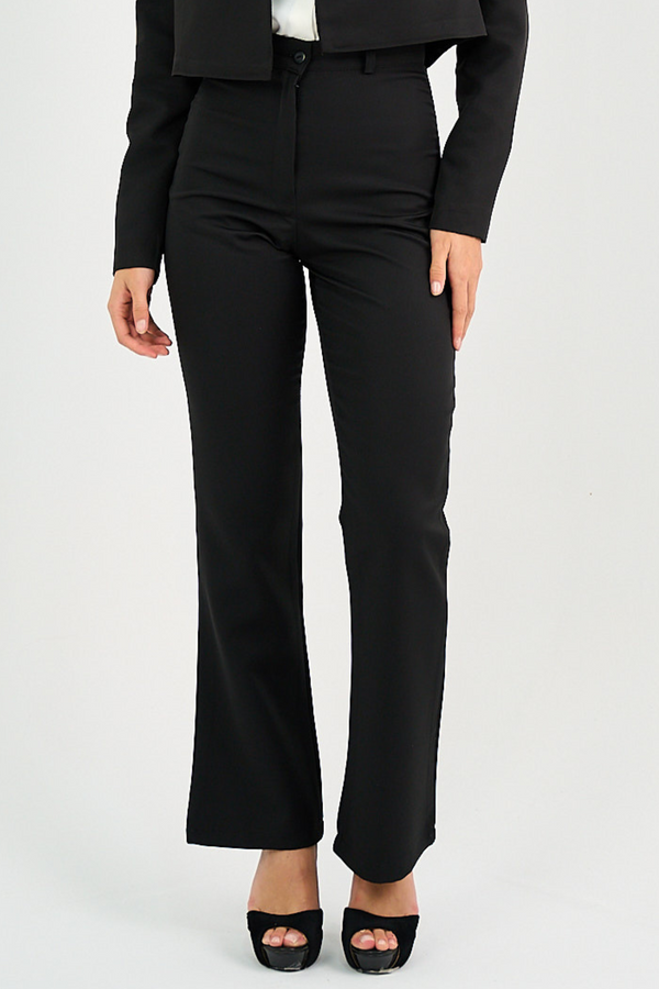 Flared Suit Trousers - Black-0