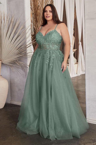 A-Line Lace & Tulle Gown-2