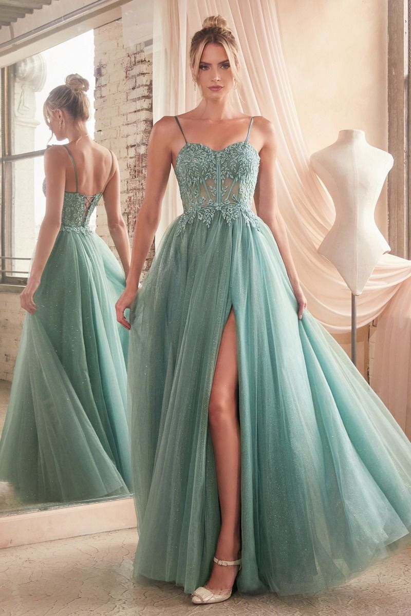 Lace & Layered Tulle A-Line Gown-1