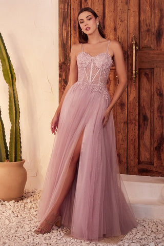 Lace & Layered Tulle A-Line Gown-3