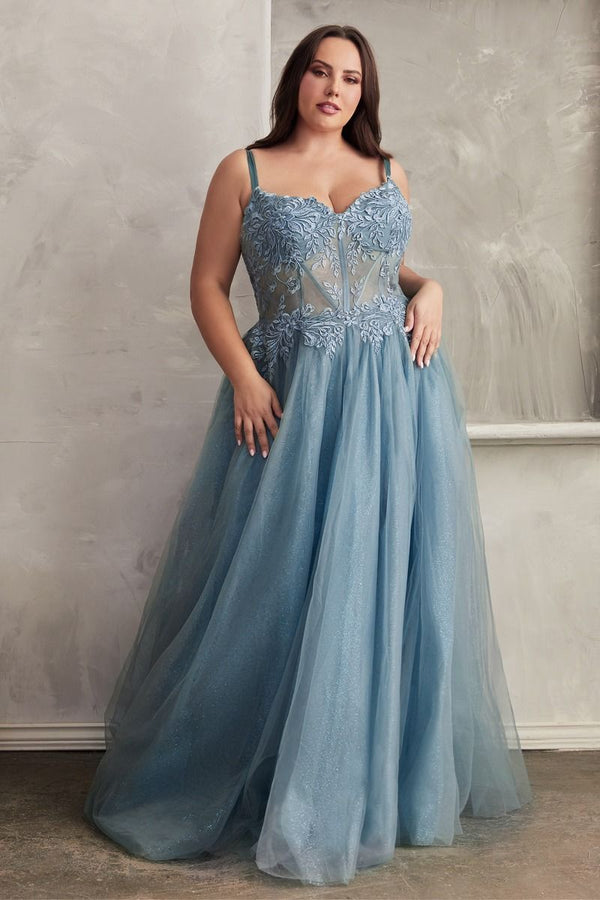 Lace A-Line Tulle Gown-0