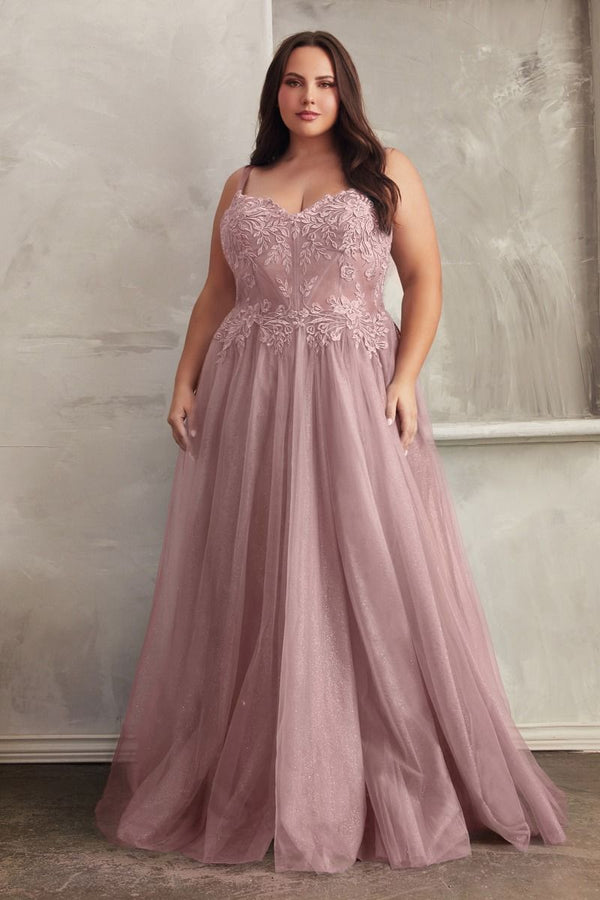 Lace A-Line Tulle Gown-3