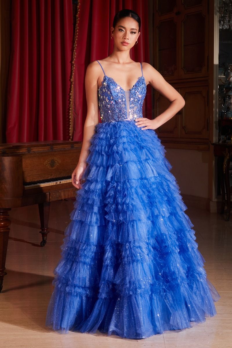 Ruffled Layered Ball Gown-1