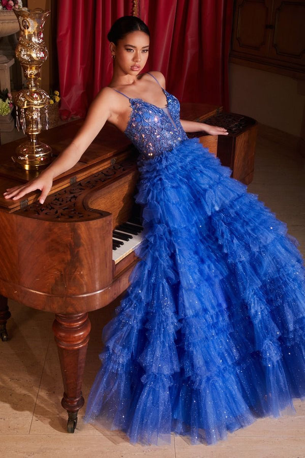 Ruffled Layered Ball Gown-3