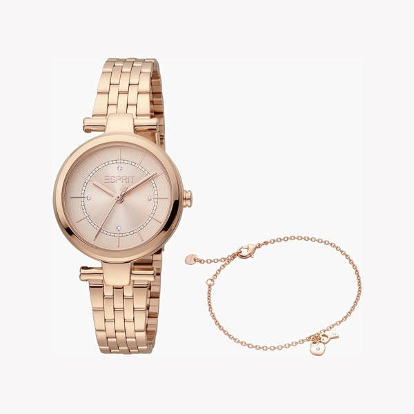 ESPRIT Women's Watch with Rose Gold Stainless Steel Case and Rose Gold Stainless Steel Band-0