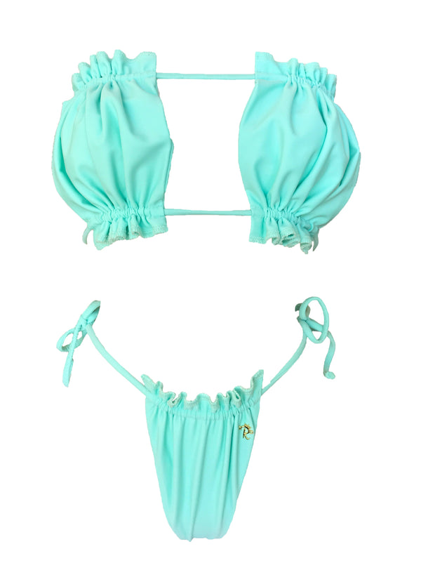 Candy Bandeau Top & Thong Bottom - Mint Green-0