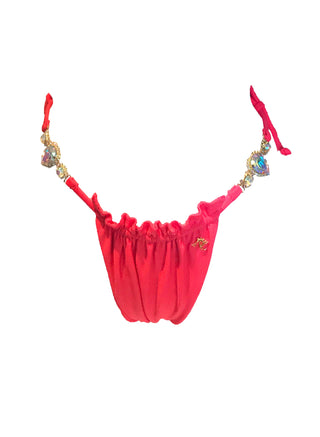 LUXE Candy Thong Bottom - Coral-0