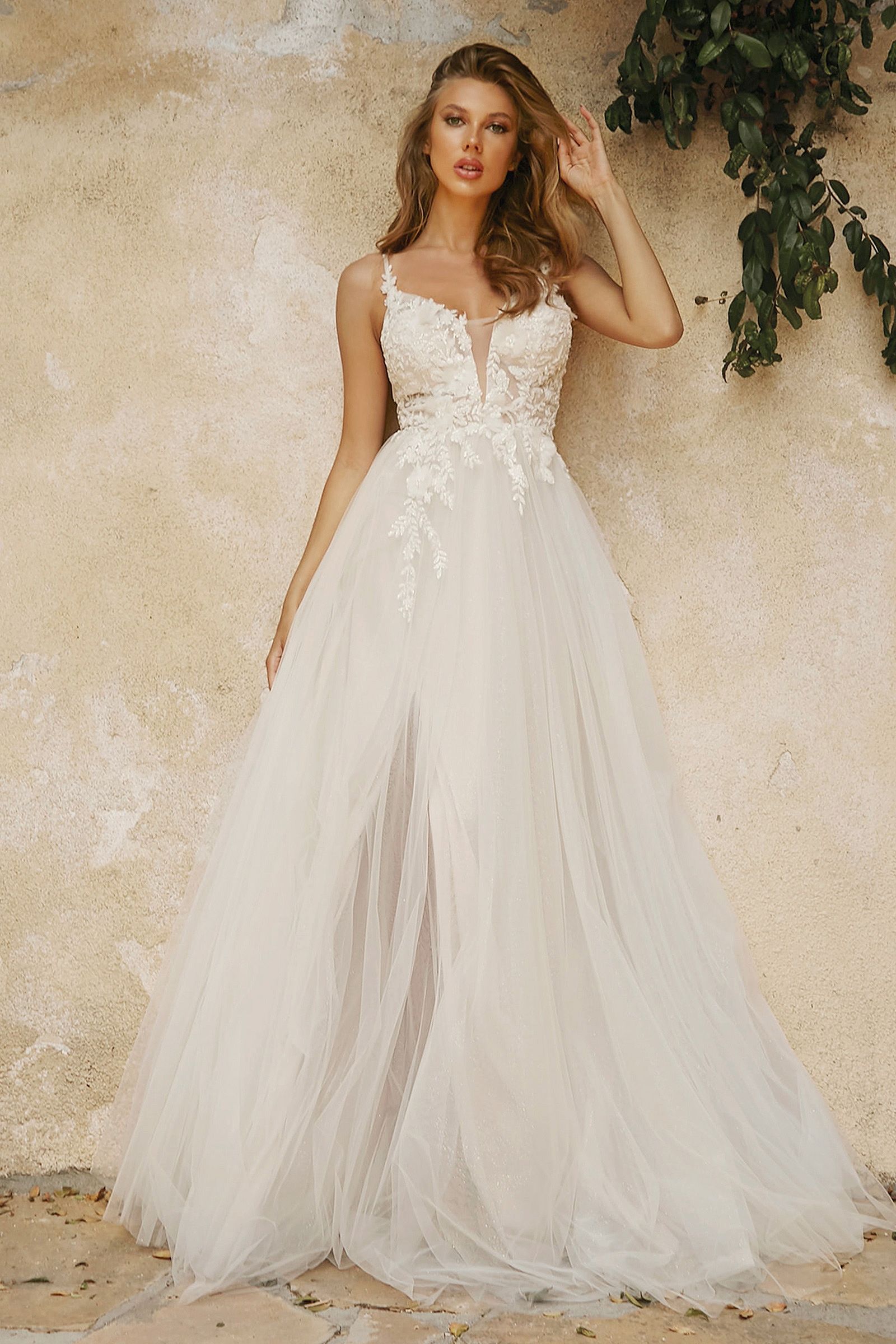 Layered A-Line Tulle Bridal Gown-4