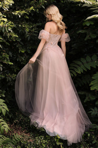 Strapless Floral Ball Gown-3