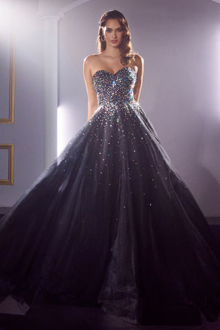 Strapless Ball Gown With Jewel Accents-2