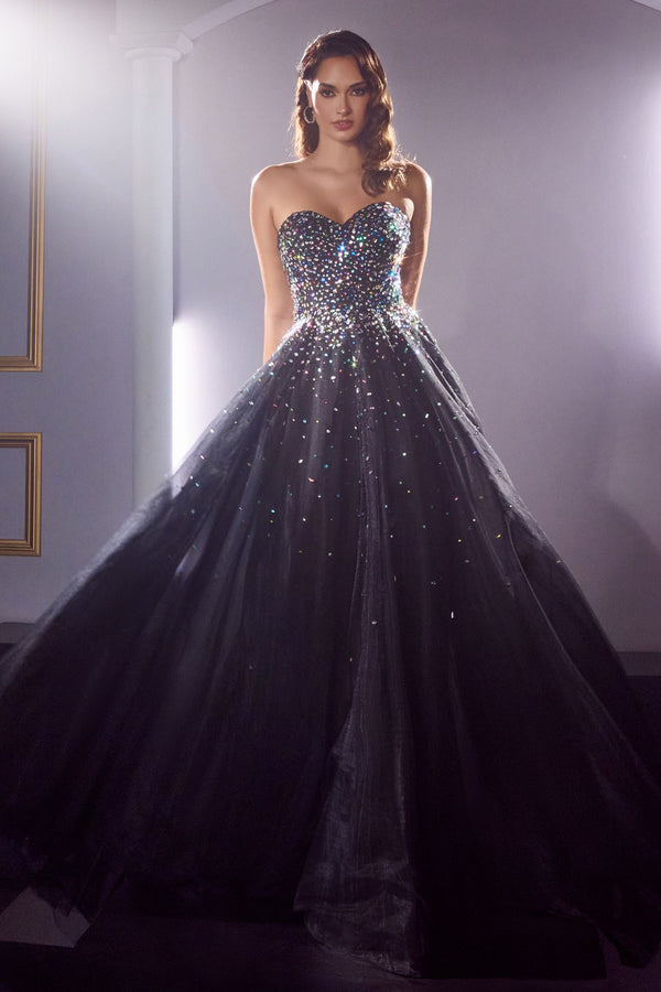 Strapless Ball Gown With Jewel Accents-2