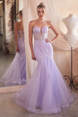 Strapless Embellished Mermaid Gown-1