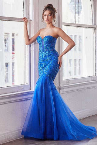 Strapless Embellished Mermaid Gown-3