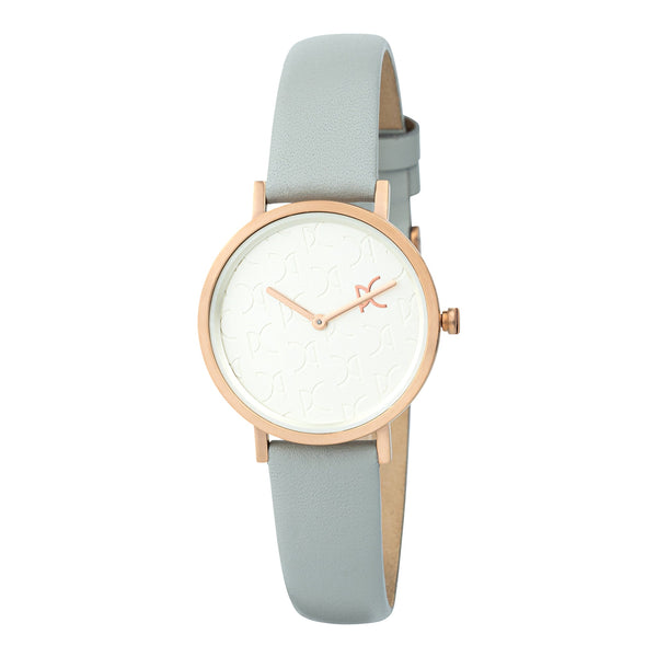 PIERRE CARDIN Women's Watch with Rose Gold Stainless Steel Case and Gray Leather Band-0