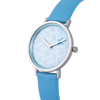 PIERRE CARDIN Women's Watch with Silver Stainless Steel Case and Baby Blue Leather Band-1