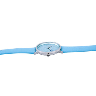 PIERRE CARDIN Women's Watch with Silver Stainless Steel Case and Baby Blue Leather Band-2