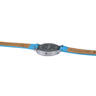 PIERRE CARDIN Women's Watch with Silver Stainless Steel Case and Baby Blue Leather Band-3