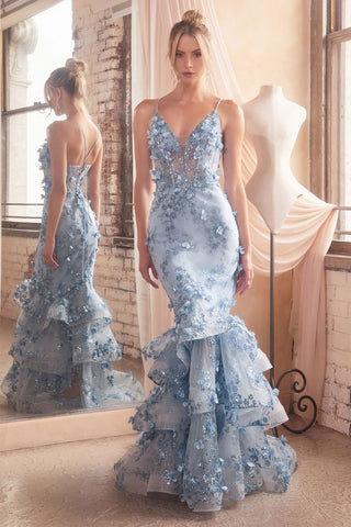 Floral Appliqued Mermaid Gown-1