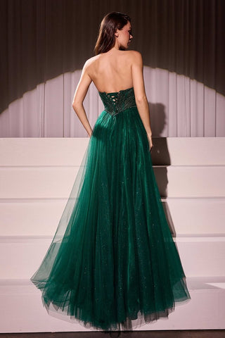 Strapless Beaded Tulle Ball Gown-3