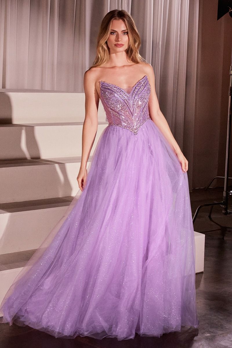 Strapless Beaded Tulle Ball Gown-5