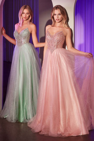 Strapless Beaded Tulle Ball Gown-10