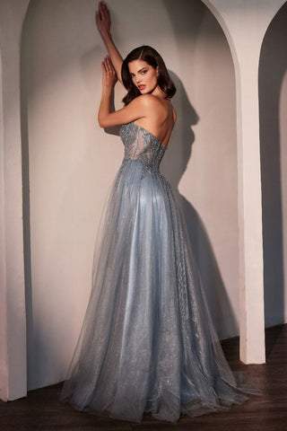 Strapless Layered Tulle A-Line Dress-4