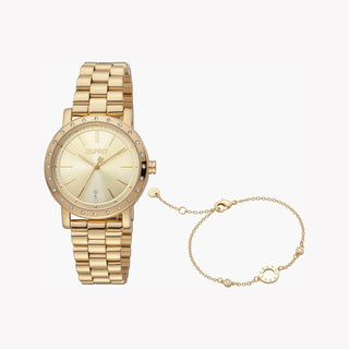 ESPRIT Women's Watch with Gold Stainless Steel Case and Gold Stainless Steel Band-0