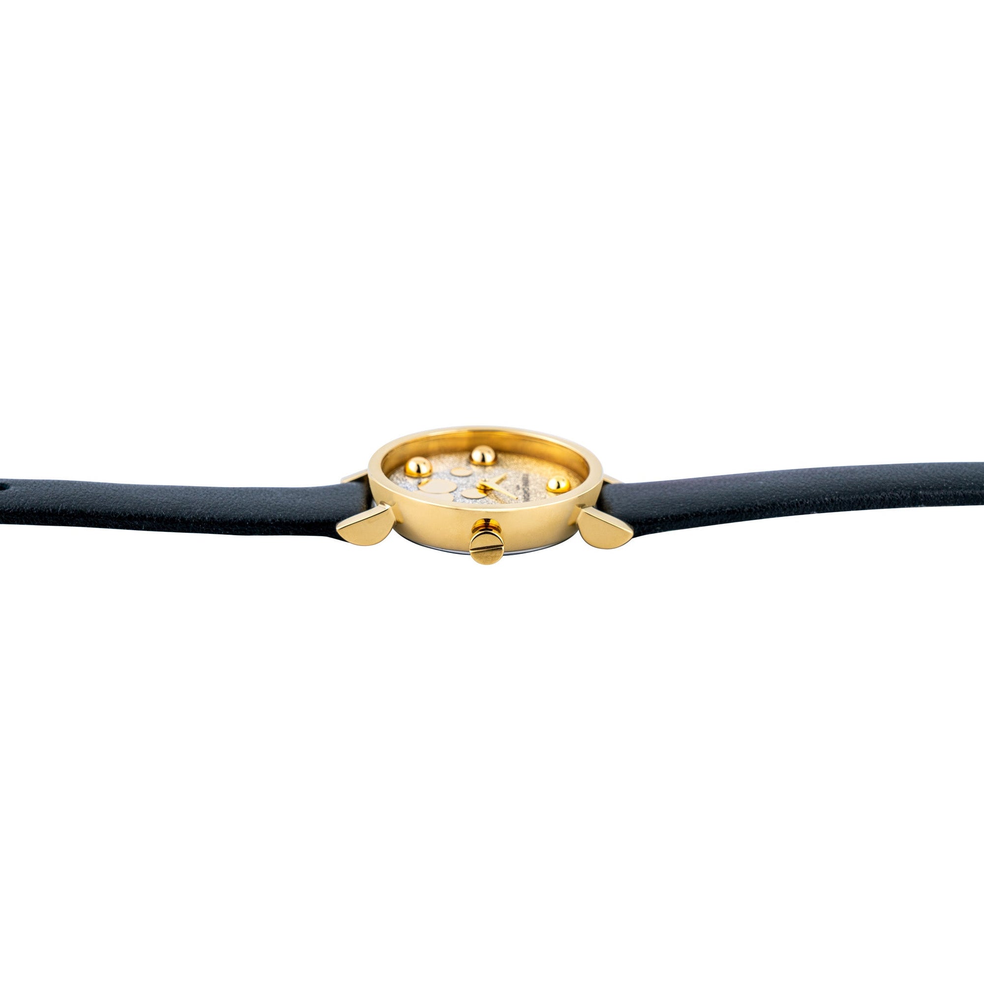 PIERRE CARDIN Women's Watch with Gold Stainless Steel Case and Black Leather Band-2