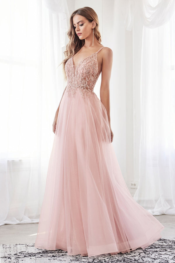 A-Line Layered Tulle Gown-2