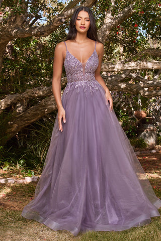 A-Line Layered Tulle Gown-3