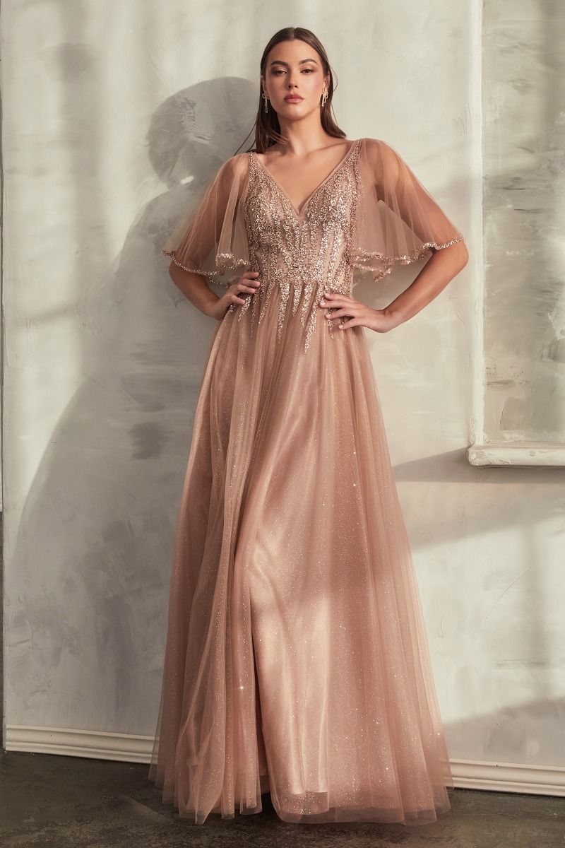 Layered Tulle A-Line Gown-0