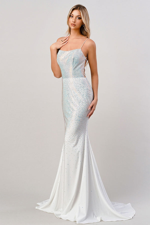 Rhinestone Fitted Prom Dress-1