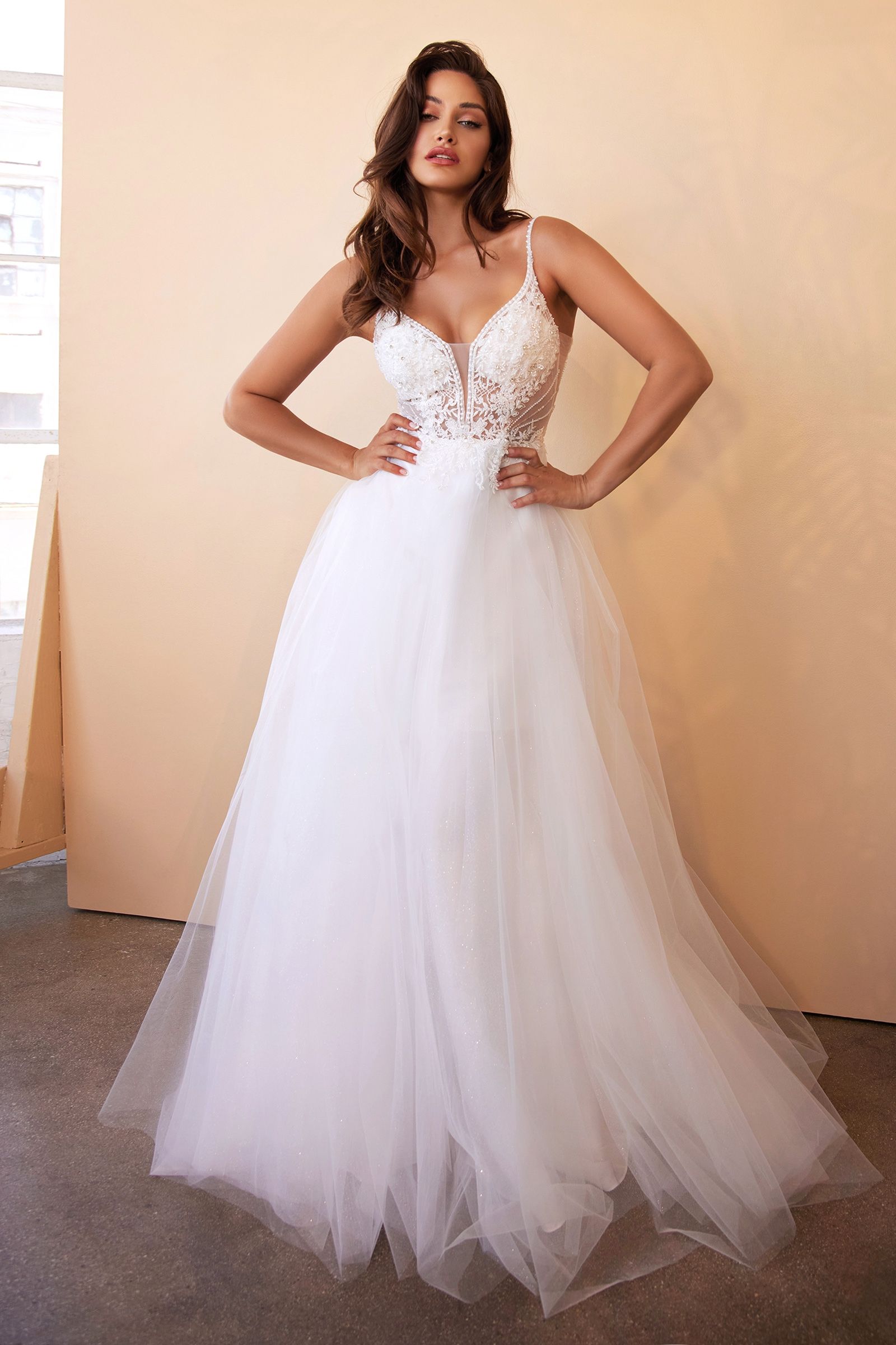 Layered Tulle A-Line Bridal Gown-5