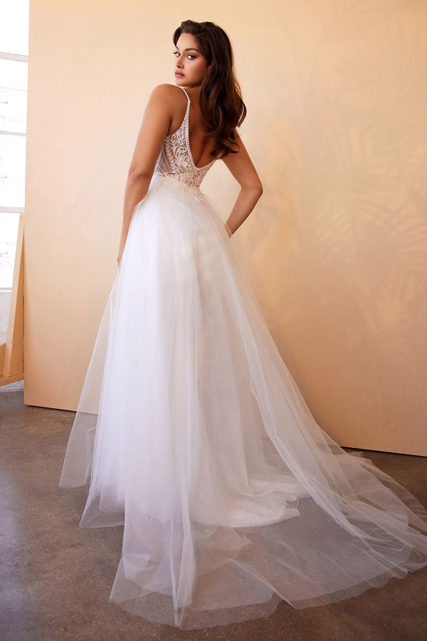 Layered Tulle A-Line Bridal Gown-4