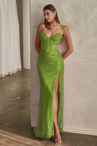 Embellished Strapless Gown-5