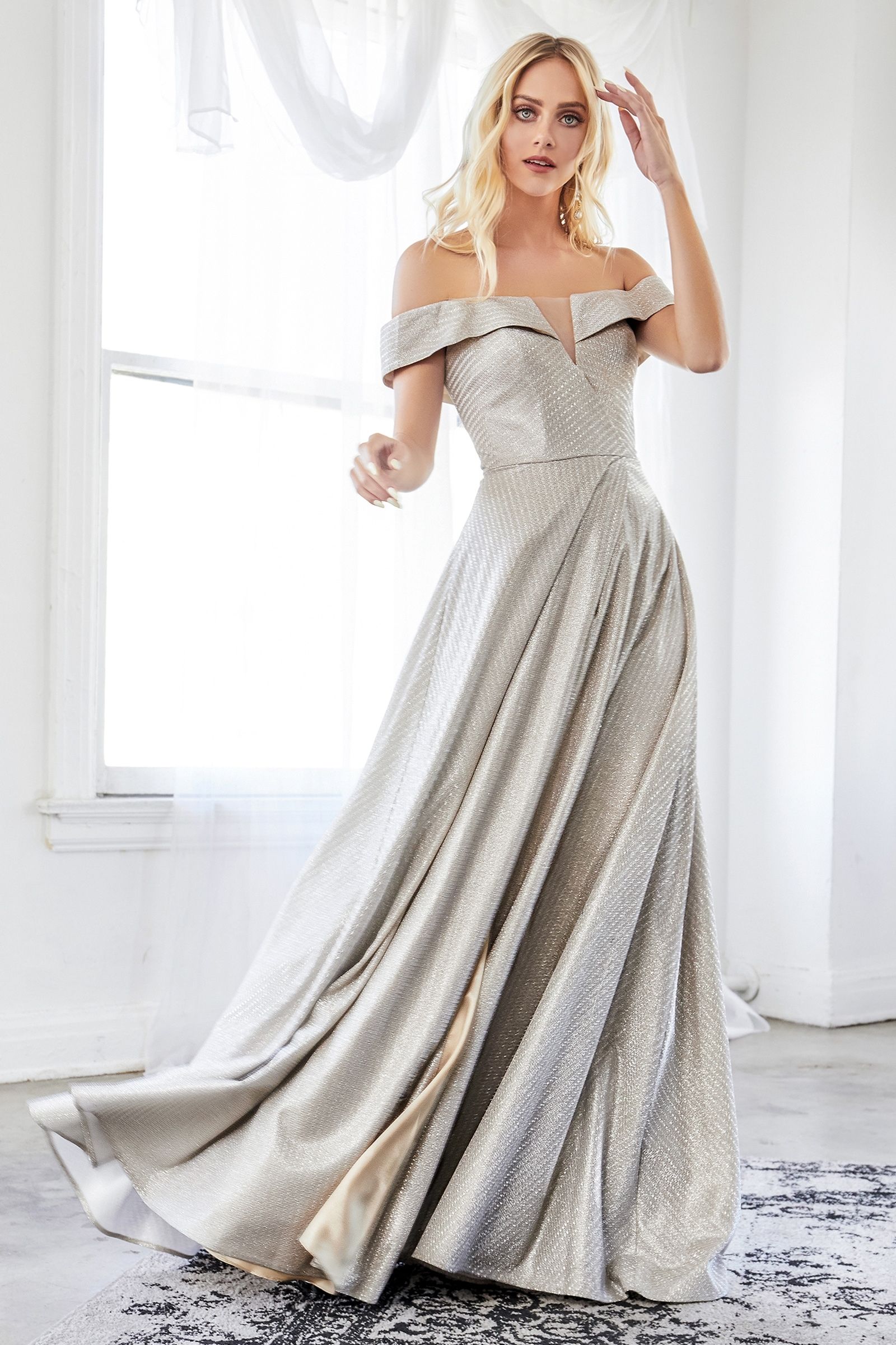 Metallic A-Line Gown-0